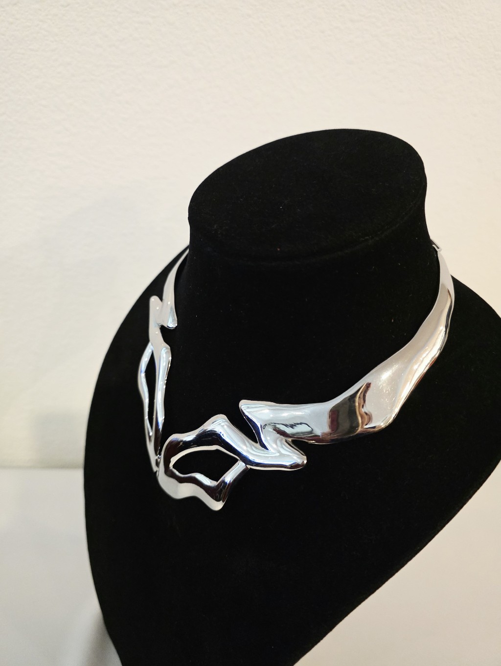 Vitaly Wrap Statement Necklace, Stainless Steel, Silver, New — image 3 of 4